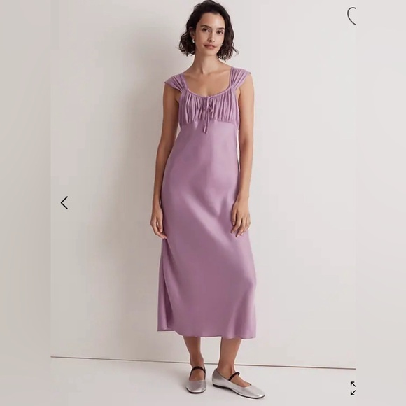 Madewell Dresses & Skirts - Madewell Square-Neck Lilac Midi  Dress